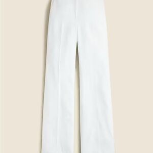Carolina white flare pant in stretch linen blend